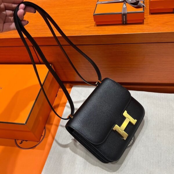 CK89 Black Constance 19CM Chever Leather Gold Hardware Full Handmade