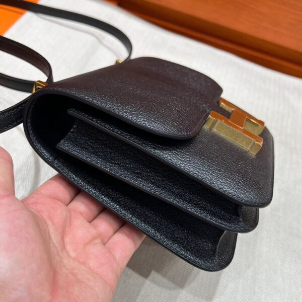 CK89 Black Constance 19CM Chever Leather Gold Hardware Full Handmade