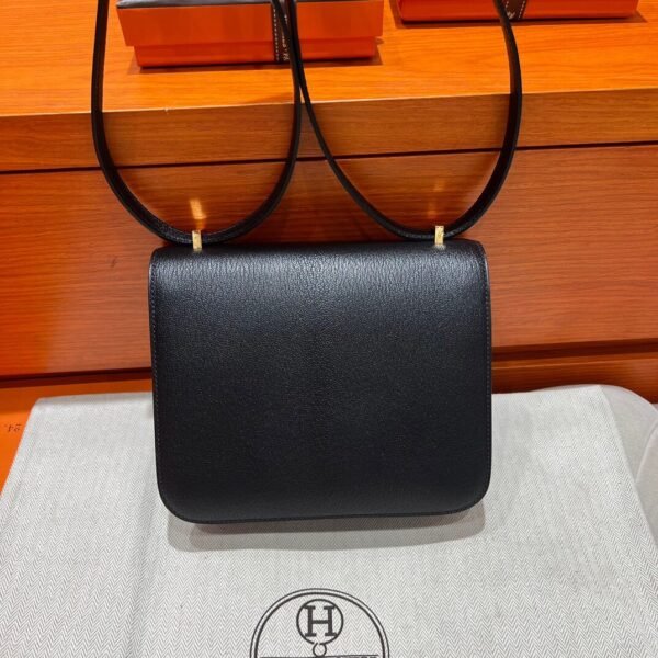 CK89 Black Constance 19CM Chever Leather Gold Hardware Full Handmade