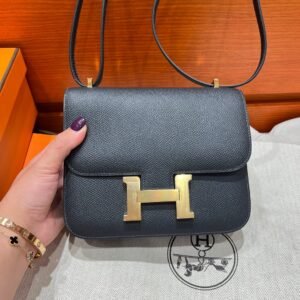 CK88 Graphite Constance 19CM 1-18 Mirror M Epsom Leather Gold Hardware Full Handmade