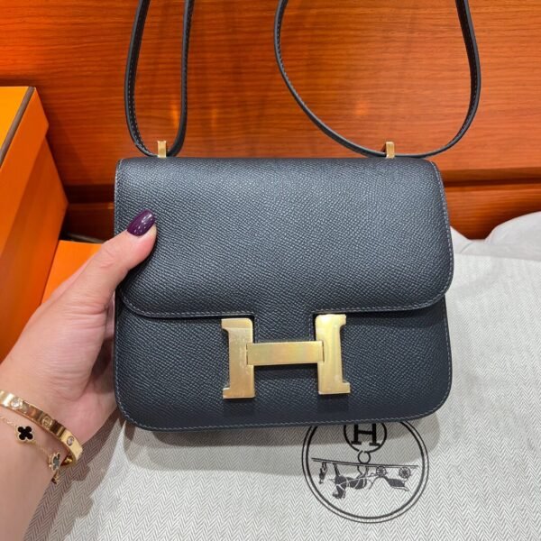 CK88 Graphite Constance 19CM 1-18 Mirror M Epsom Leather Gold Hardware Full Handmade