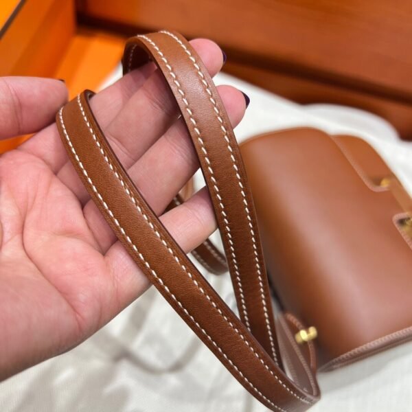 CK37 Gold Constance 19CM Barenia Leather Gold Hardware Full Handmade