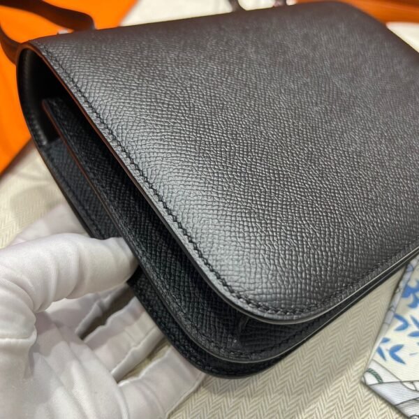 Ck89 Black/Noir Constance 19CM Epsom Leather Silver Hardware Full Handmade