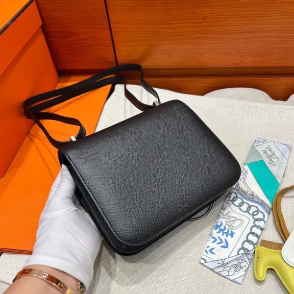 Ck89 Black/Noir Constance 19CM Epsom Leather Silver Hardware Full Handmade