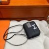 CK89 Black Constance 19CM 1-18 Mirror M Epsom Leather Silver Hardware Full Handmade