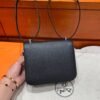 CK89 Black Constance 19CM 1-18 Mirror M Epsom Leather Silver Hardware Full Handmade