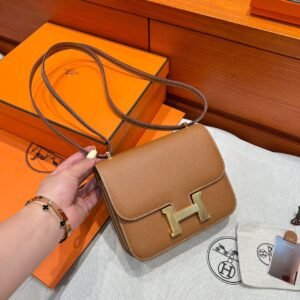 CK37 Gold Constance 19CM 1-18 Mirror M Epsom Leather Gold Hardware Full Handmade