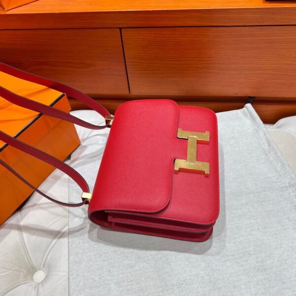 Q5 Rouge Casaque Constance 24CM Epsom Leather Gold Hardware Full Handmade