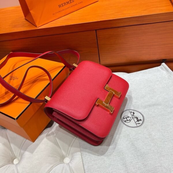 Q5 Rouge Casaque Constance 24CM Epsom Leather Gold Hardware Full Handmade