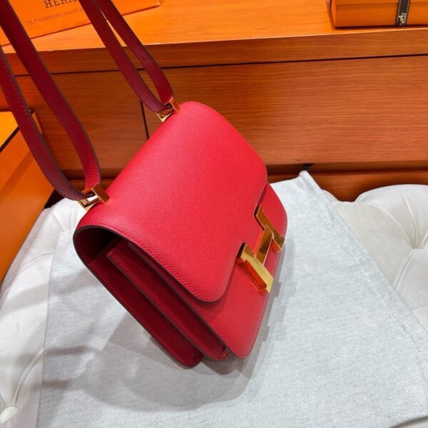Q5 Rouge Casaque Constance 24CM Epsom Leather Gold Hardware Full Handmade