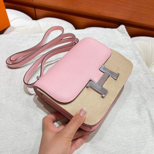 3Q Rose Sakura Constance 19CM Epsom Leather Silver Hardware Full Handmade