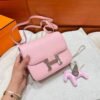 3Q Rose Sakura Constance 19CM Epsom Leather Silver Hardware Full Handmade