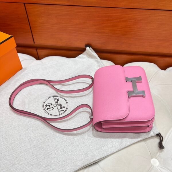 5P Pink Constance 19CM Epsom Leather Silver Hardware Full Handmade