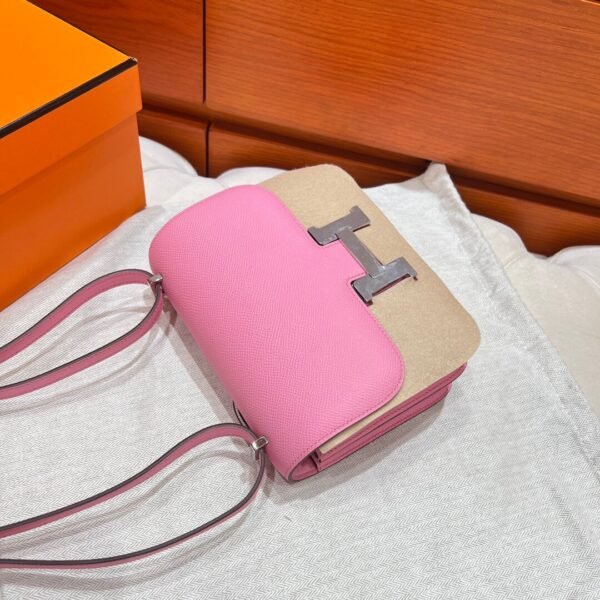 5P Pink Constance 19CM Epsom Leather Silver Hardware Full Handmade