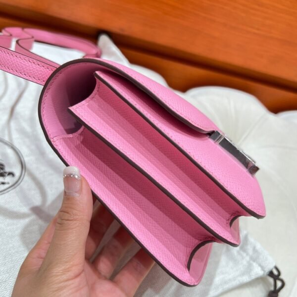 5P Pink Constance 19CM Epsom Leather Silver Hardware Full Handmade