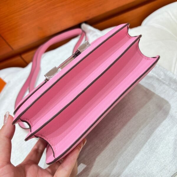 5P Pink Constance 19CM Epsom Leather Silver Hardware Full Handmade