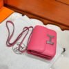 U5 Rose Lipstick Constance 19CM Swift Leather Silver Hardware Full Handmade