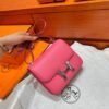 U5 Rose Lipstick Constance 19CM Swift Leather Silver Hardware Full Handmade