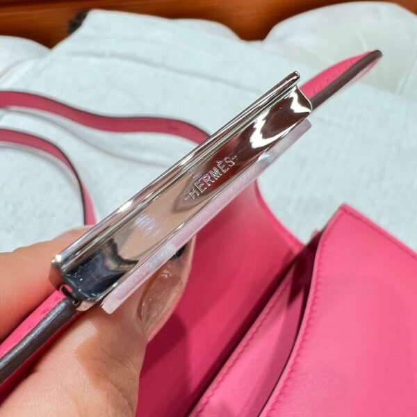 U5 Rose Lipstick Constance 19CM Swift Leather Silver Hardware Full Handmade