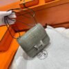 81 Gris Touretelle Constance 19CM Alligator Leather Silver Hardware Full Handmade