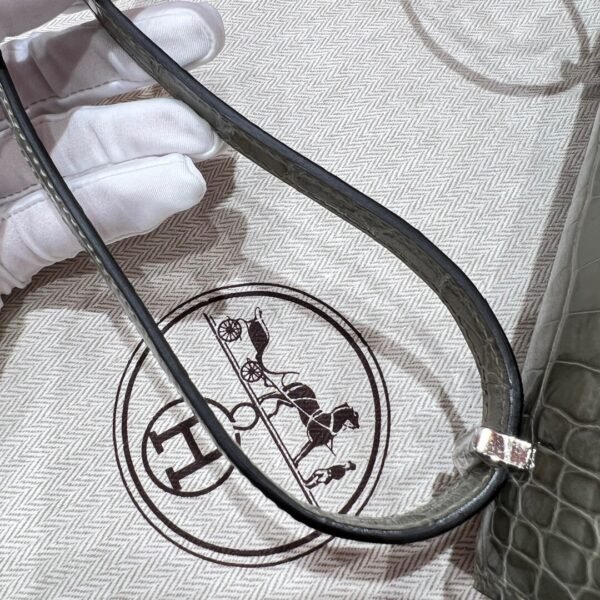 81 Gris Touretelle Constance 19CM Alligator Leather Silver Hardware Full Handmade