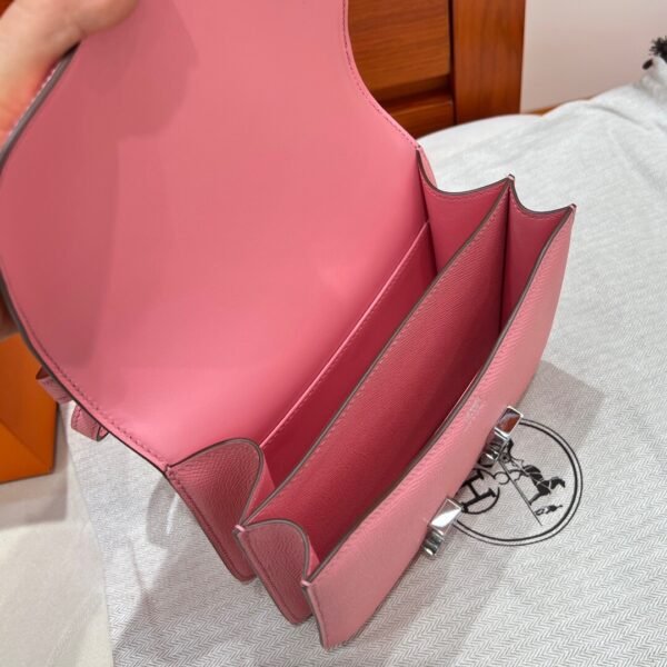 1Q Rose Confetti Constance 19CM Epsom Leather Silver Hardware Full Handmade