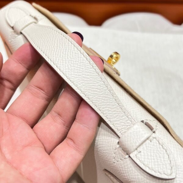 10 Craie Kelly Pochette Epsom Leather Gold Hardware Full Handmade