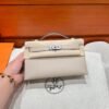 81 Gris Tourterelle Kelly Pochette Epsom Leather Silver Hardware Full Handmade