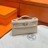 81 Gris Tourterelle Kelly Pochette Epsom Leather Silver Hardware Full Handmade