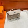 81 Gris Tourterelle Kelly Pochette Epsom Leather Silver Hardware Full Handmade