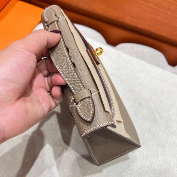 18 Etoupe Kelly Pochette Epsom Leather Gold Hardware Full Handmade