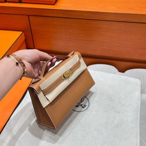 37 Gold Kelly Pochette Epsom Leather Gold Hardware Full Handmade