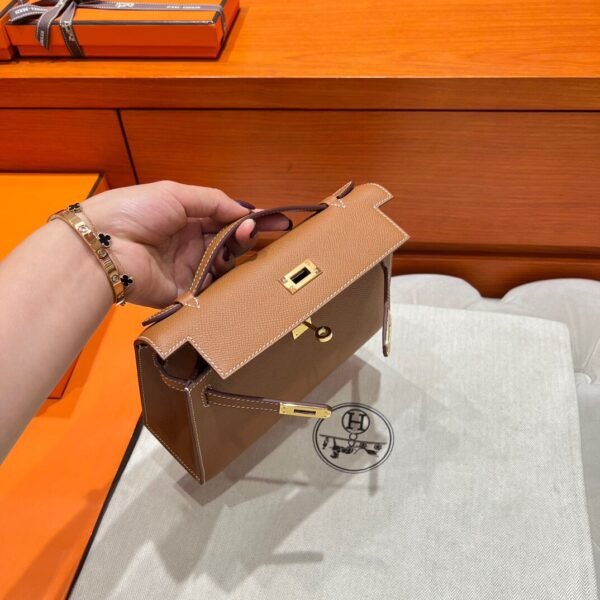37 Gold Kelly Pochette Epsom Leather Gold Hardware Full Handmade