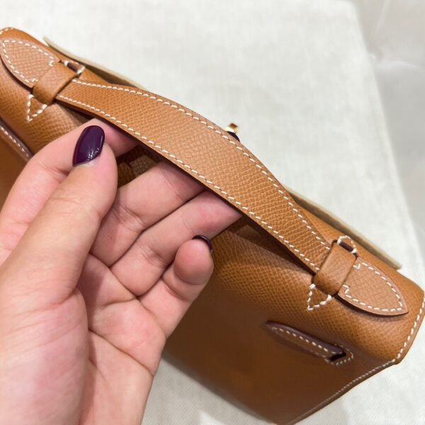 37 Gold Kelly Pochette Epsom Leather Gold Hardware Full Handmade