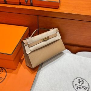 0M Chia Kelly Pochette Epsom Leather Gold Hardware Full Handmade
