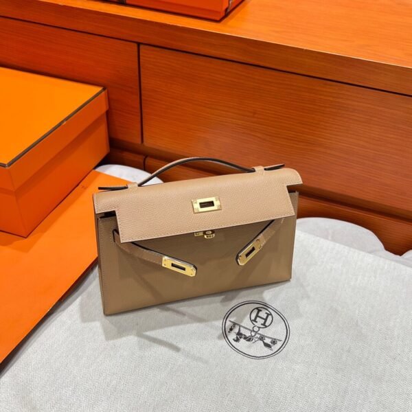 0M Chia Kelly Pochette Epsom Leather Gold Hardware Full Handmade