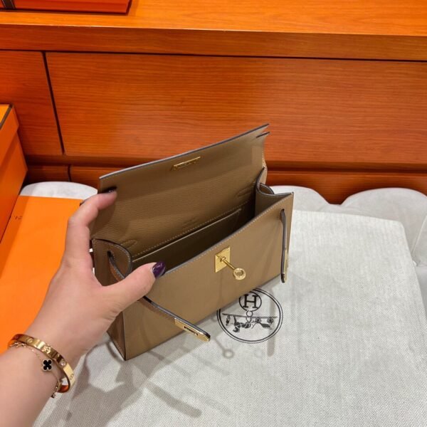 0M Chia Kelly Pochette Epsom Leather Gold Hardware Full Handmade