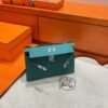 Z6 Malachite Kelly Pochette Epsom Leather Silver Hardware Full Handmade