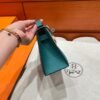 Z6 Malachite Kelly Pochette Epsom Leather Silver Hardware Full Handmade