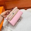 3Q Rose Sakura Kelly Pochette Swift Leather Silver Hardware Full Handmade