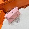 3Q Rose Sakura Kelly Pochette Swift Leather Silver Hardware Full Handmade