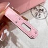 3Q Rose Sakura Kelly Pochette Swift Leather Silver Hardware Full Handmade