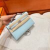 U2 Zephyr Blue Kelly Pochette Epsom Leather Silver Hardware Full Handmade