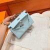 U2 Zephyr Blue Kelly Pochette Epsom Leather Silver Hardware Full Handmade