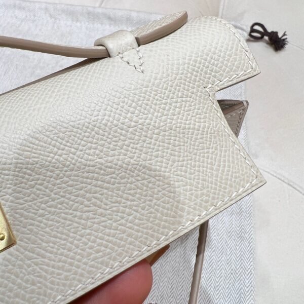 10 Craie Kelly Pochette Epsom Leather Gold Hardware Full Handmade