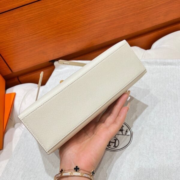 10 Craie Kelly Pochette Epsom Leather Gold Hardware Full Handmade