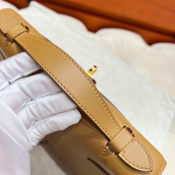 4B Biscuit Kelly Pochette Swift Leather Gold Hardware Full Handmade