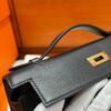 CK89 Black Kelly Pochette Swift Leather Gold Hardware Full Handmade