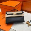 CK89 Black Kelly Pochette Epsom Leather Gold Hardware Full Handmade