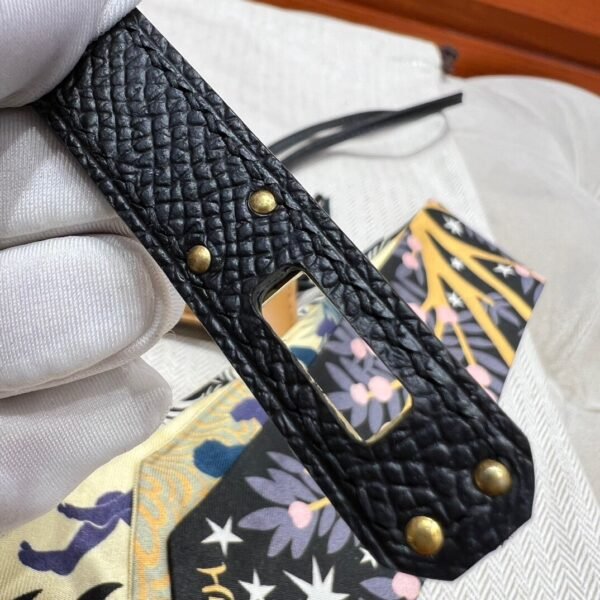 CK89 Black Kelly Pochette Epsom Leather Gold Hardware Full Handmade